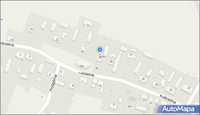 Żarnowo, Kościelna, 29, mapa Żarnowo