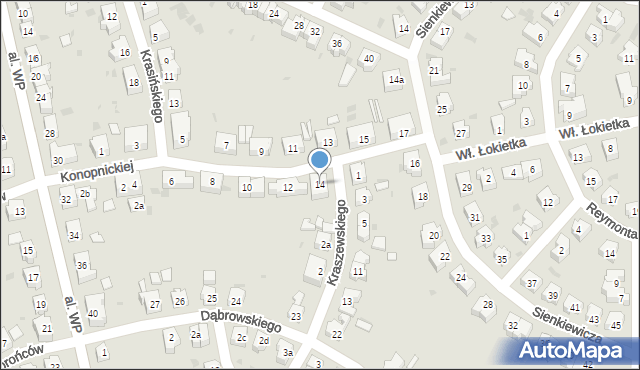 Żary, Konopnickiej Marii, 14, mapa Żary