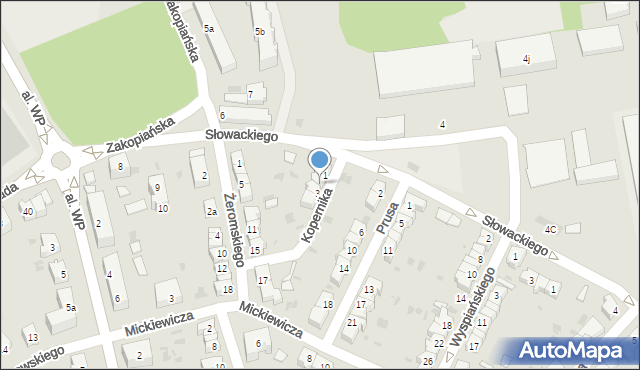 Żary, Kopernika Mikołaja, 2, mapa Żary