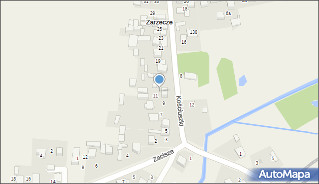 Zarzecze, Kościuszki Tadeusza, gen., 13, mapa Zarzecze