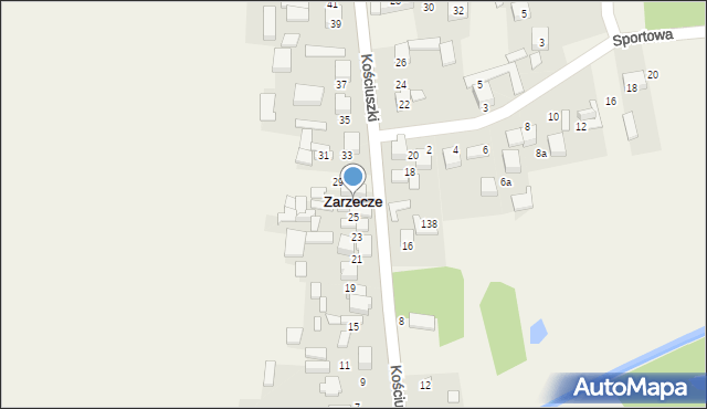 Zarzecze, Kościuszki Tadeusza, gen., 27, mapa Zarzecze