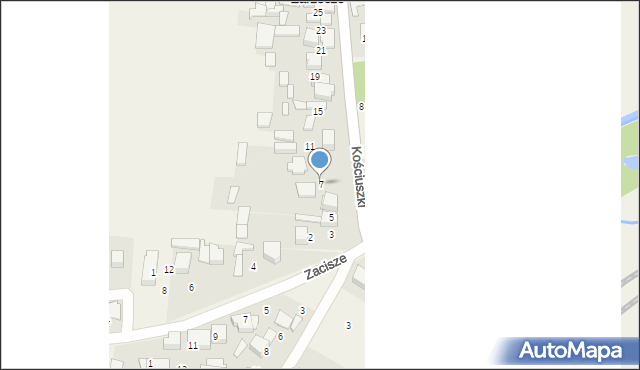 Zarzecze, Kościuszki Tadeusza, gen., 7, mapa Zarzecze