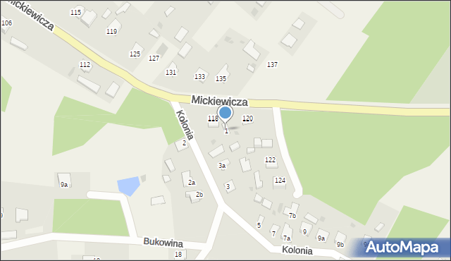 Zarzecze, Kolonia, 1, mapa Zarzecze