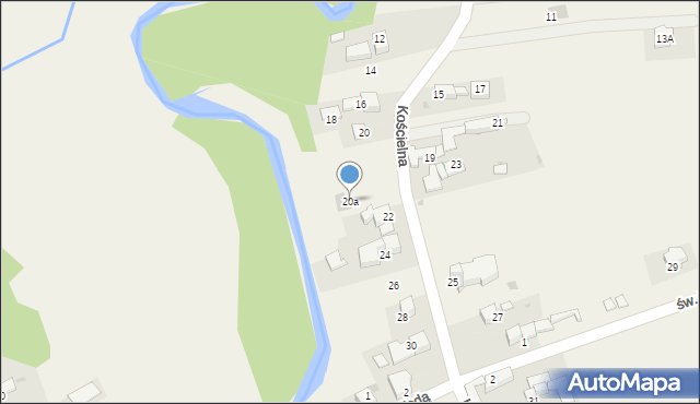 Zaskale, Kościelna, 20a, mapa Zaskale