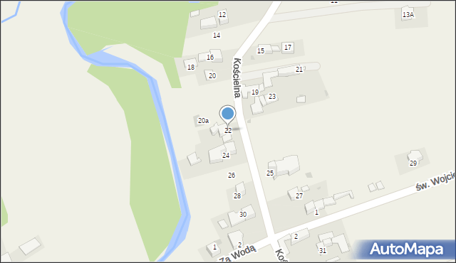 Zaskale, Kościelna, 22, mapa Zaskale