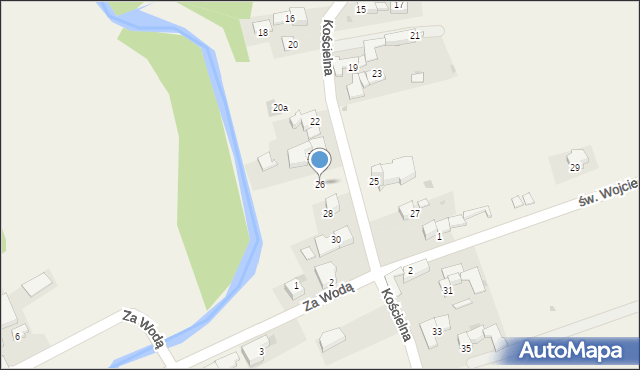 Zaskale, Kościelna, 26, mapa Zaskale