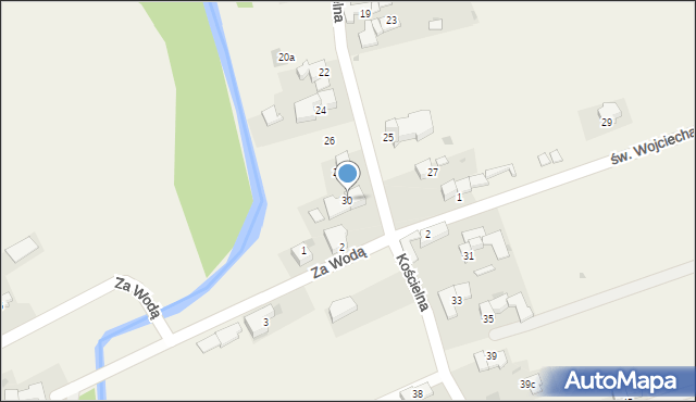 Zaskale, Kościelna, 30, mapa Zaskale