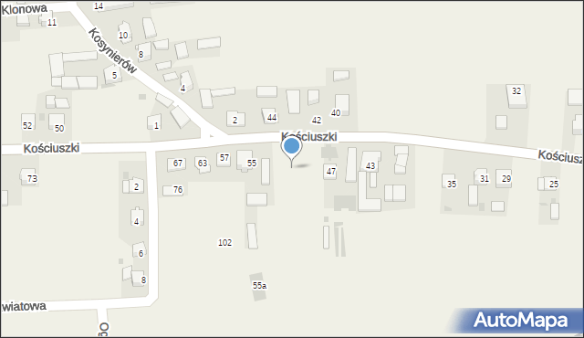 Zastów, Kościuszki Tadeusza, gen., 51, mapa Zastów