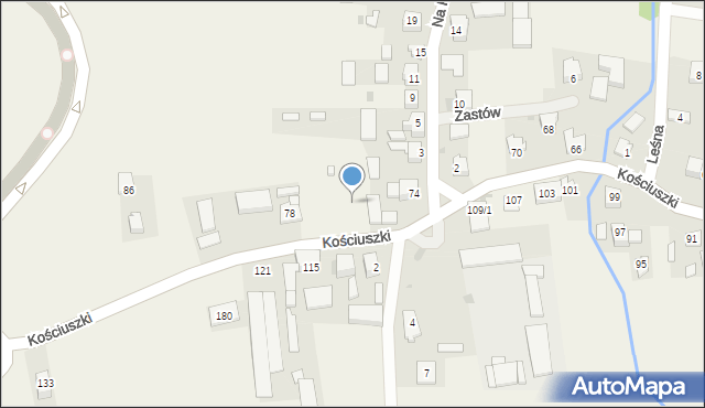 Zastów, Kościuszki Tadeusza, gen., 76, mapa Zastów