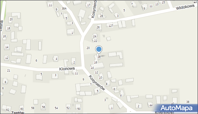 Zastów, Kosynierów, 18, mapa Zastów