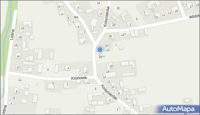 Zastów, Kosynierów, 20, mapa Zastów