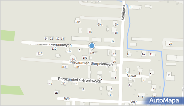 Zator, Kolejowa, 12a, mapa Zator