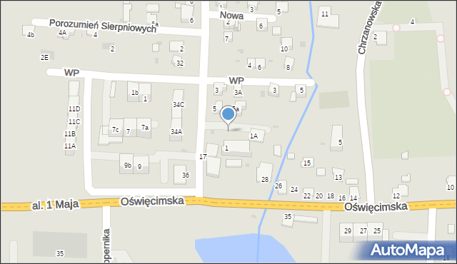 Zator, Kolejowa, 1f, mapa Zator