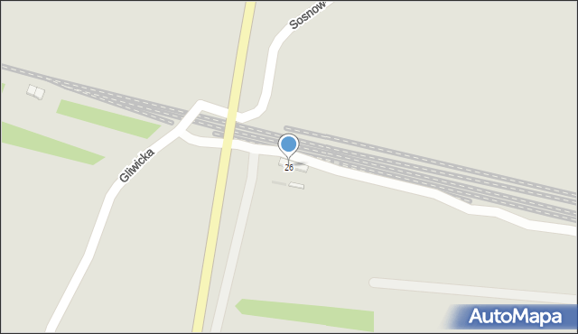 Zator, Kolejowa, 26, mapa Zator