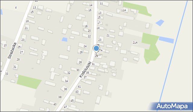 Zawada, Kościuszki Tadeusza, gen., 29, mapa Zawada