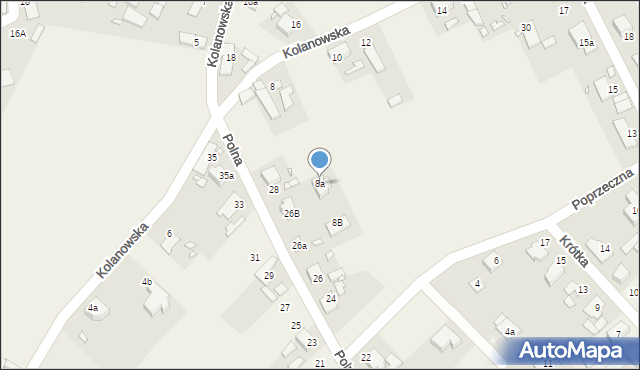 Zawada, Kolanowska, 8a, mapa Zawada