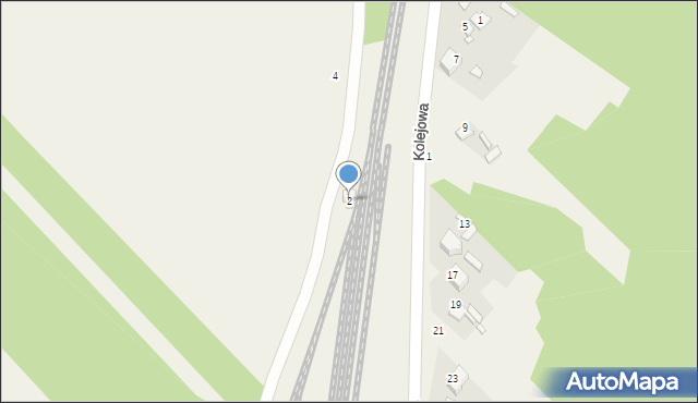 Zawady, Kolejowa, 2, mapa Zawady