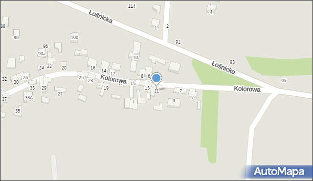 Zawiercie, Kolorowa, 11, mapa Zawiercie