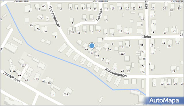 Zawiercie, Kombatantów, 13, mapa Zawiercie
