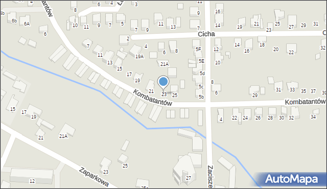 Zawiercie, Kombatantów, 23, mapa Zawiercie