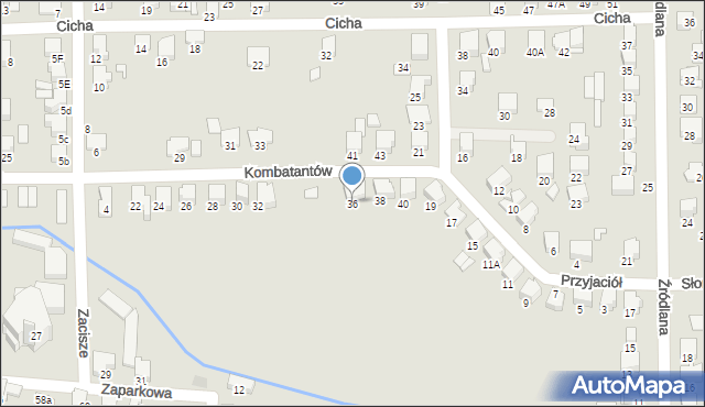 Zawiercie, Kombatantów, 36, mapa Zawiercie