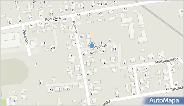 Zbąszyń, Kolonia, 14A, mapa Zbąszyń