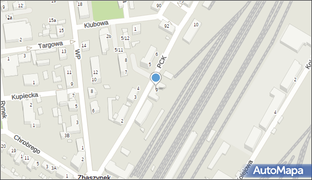 Zbąszynek, Kosieczyńska, 9, mapa Zbąszynek