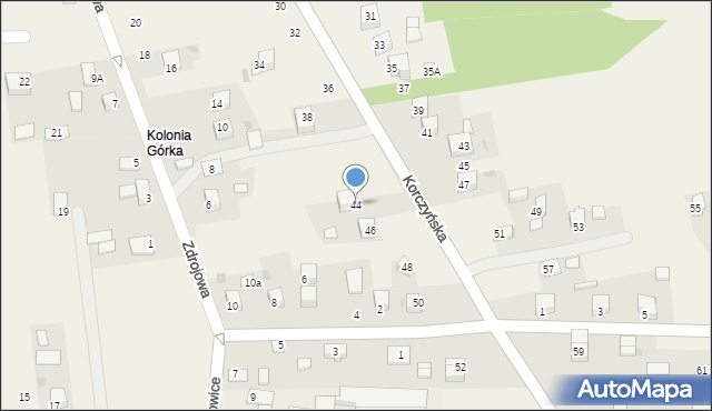 Zbludowice, Korczyńska, 44, mapa Zbludowice