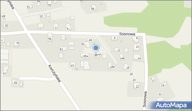 Zbludowice, Korczyńska, 65, mapa Zbludowice