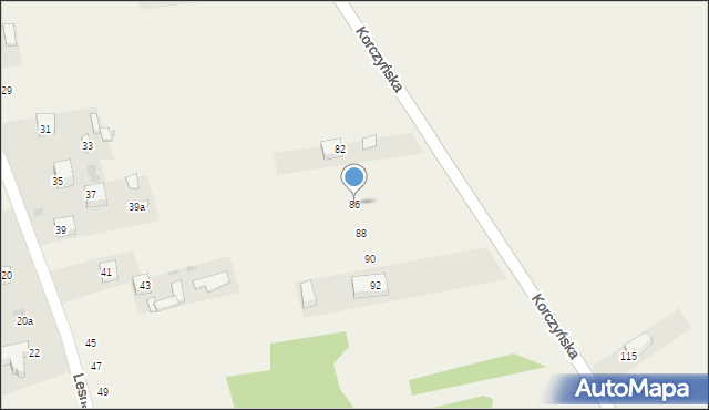 Zbludowice, Korczyńska, 86, mapa Zbludowice