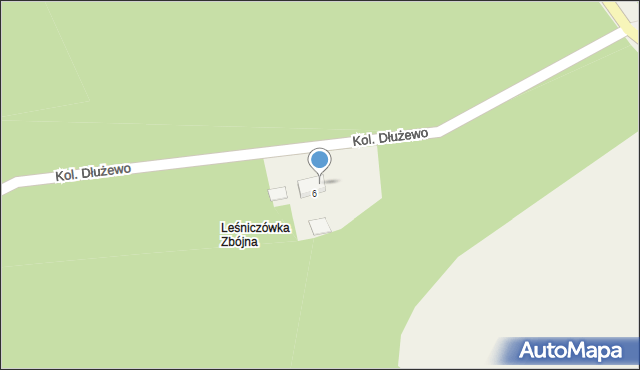 Zbójna, Kol. Dłużewo, 6B, mapa Zbójna