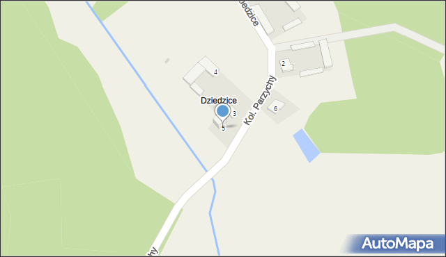Zbójna, Kol. Dziedzice, 5, mapa Zbójna