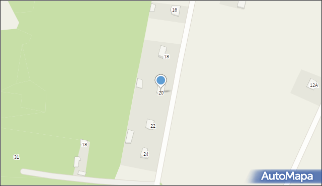 Zbójna, Kościelna, 20, mapa Zbójna