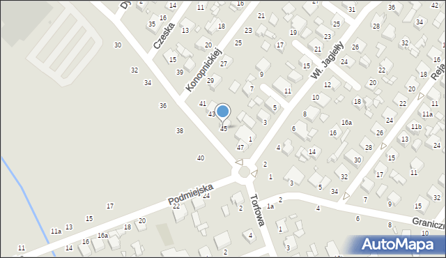 Zduńska Wola, Kobusiewicza Tadeusza, prof. dr., 45, mapa Zduńska Wola