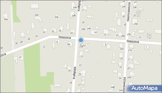 Zduńska Wola, Kołłątaja Hugo, 21a, mapa Zduńska Wola