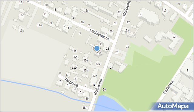 Zduńska Wola, Kościelna, 30a, mapa Zduńska Wola