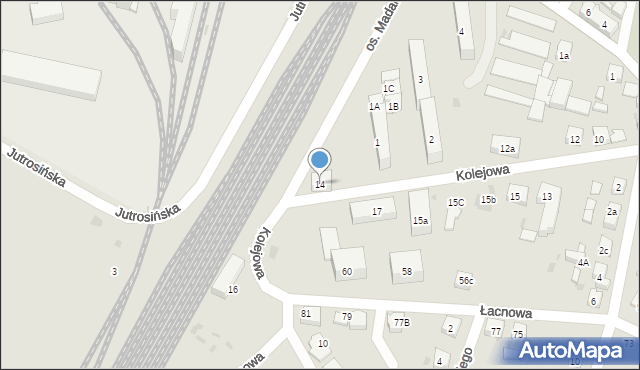 Zduny, Kolejowa, 14, mapa Zduny