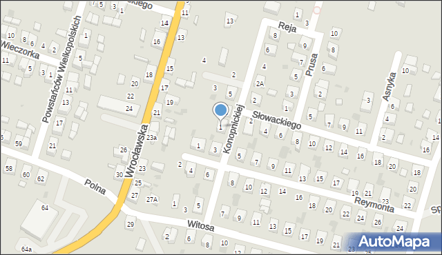 Zduny, Konopnickiej Marii, 1, mapa Zduny