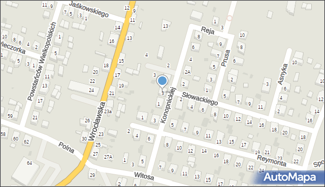 Zduny, Konopnickiej Marii, 3, mapa Zduny