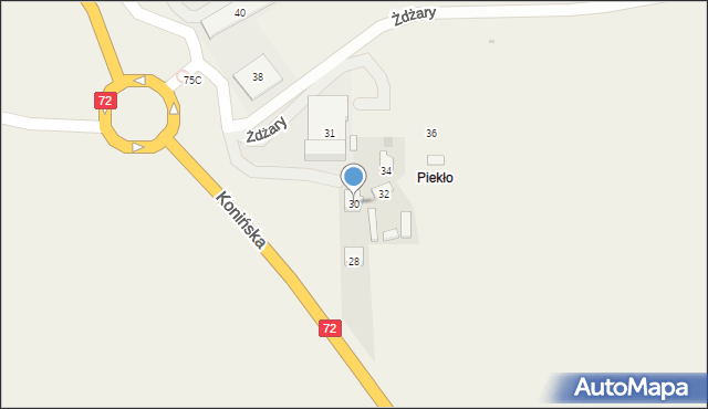 Żdżary, Konińska, 30, mapa Żdżary