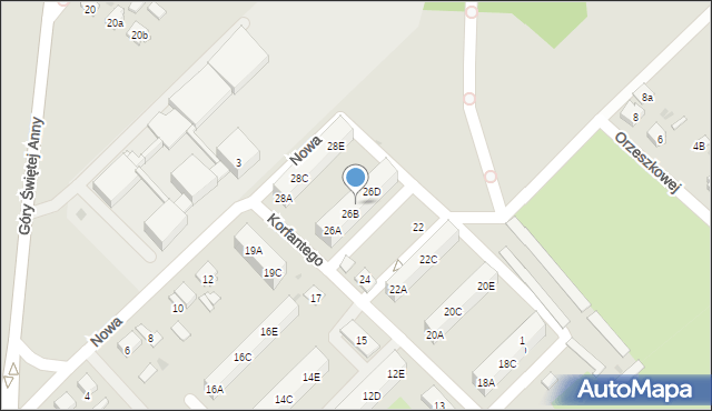 Zdzieszowice, Korfantego Wojciecha, 26C, mapa Zdzieszowice