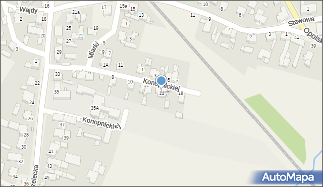 Żędowice, Konopnickiej Marii, 14, mapa Żędowice