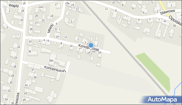 Żędowice, Konopnickiej Marii, 16, mapa Żędowice