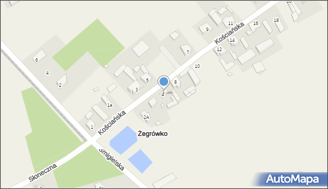 Żegrówko, Kościańska, 6, mapa Żegrówko