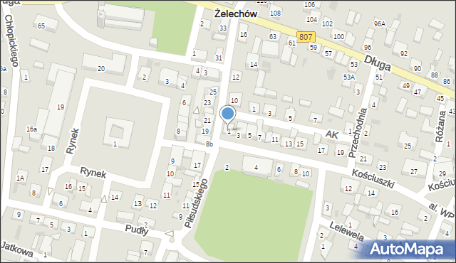 Żelechów, Kościuszki Tadeusza, gen., 1, mapa Żelechów