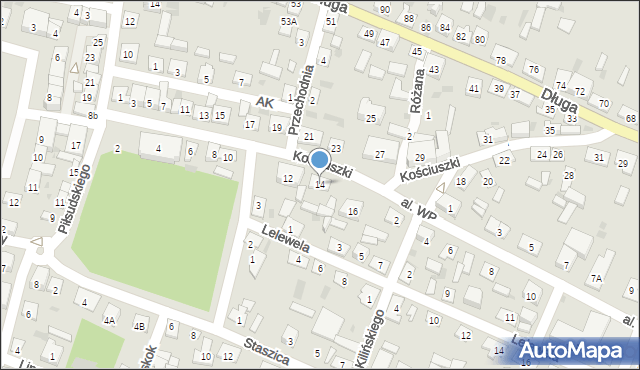 Żelechów, Kościuszki Tadeusza, gen., 14, mapa Żelechów