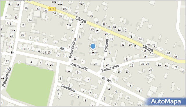Żelechów, Kościuszki Tadeusza, gen., 25, mapa Żelechów