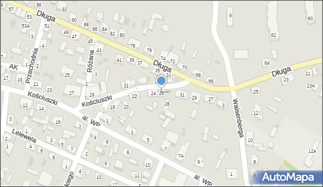 Żelechów, Kościuszki Tadeusza, gen., 26, mapa Żelechów