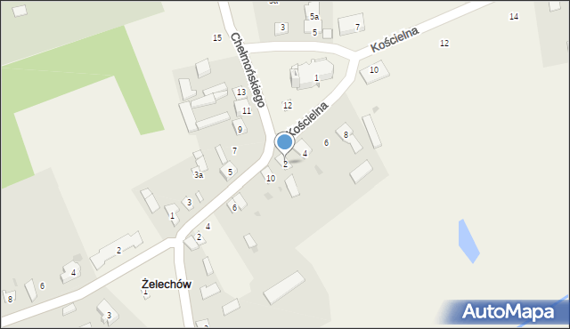 Żelechów, Kościelna, 2, mapa Żelechów