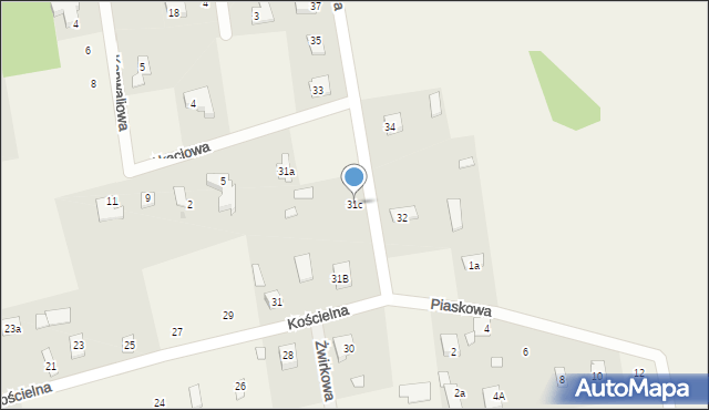 Żelechów, Kościelna, 31c, mapa Żelechów